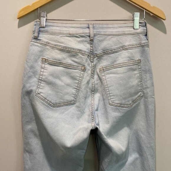 H&M Flared High Rise Distressed Light Blue Jeans Size 6 - Picture 8 of 16